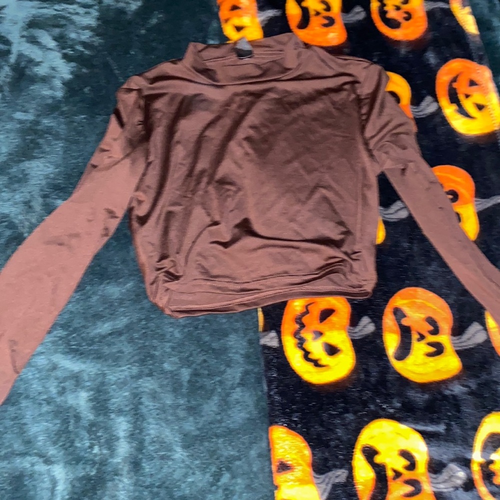 Brown cropped turtle neck